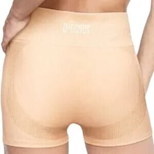PINK Victoria's Secret Seamless Shorts High Rise Ribbed Detail Nude Tan Large